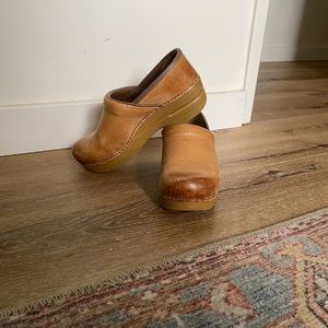 Dansko Honey Distressed Leather Clogs